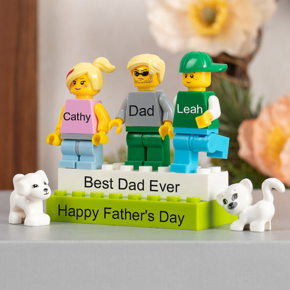 Personalised Minifigures With Kids Name For Dad Father's Day Gift