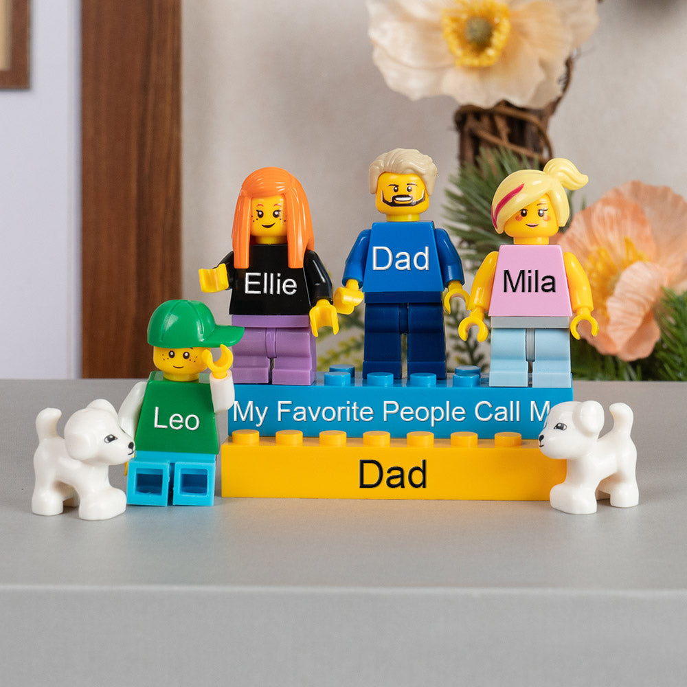 Personalised Minifigures With Kids Name For Dad Father's Day Gift