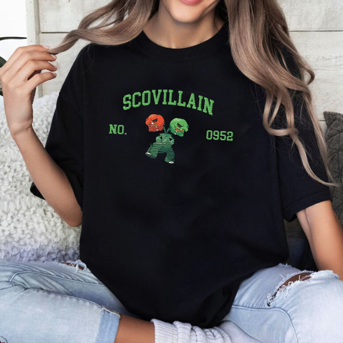 Scovillain Adorable Anime-Themed Embroidered T-Shirt,Crewneck,Hoodie-Trendy Versatile and a Thoughtful Gift for Friends