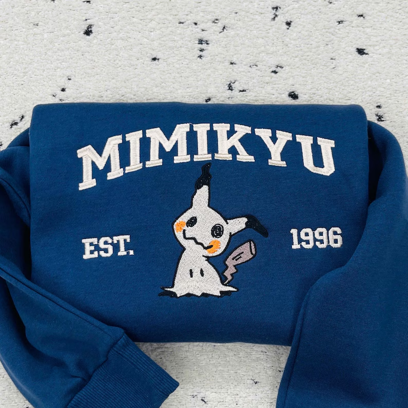 Custom Anime Poke Embroidered Sweatshirt, Poke Shirt, Embroidered Tee, Design Embroidered Shirt, Anime Sweatshirt, Best Gift, Anime Poke