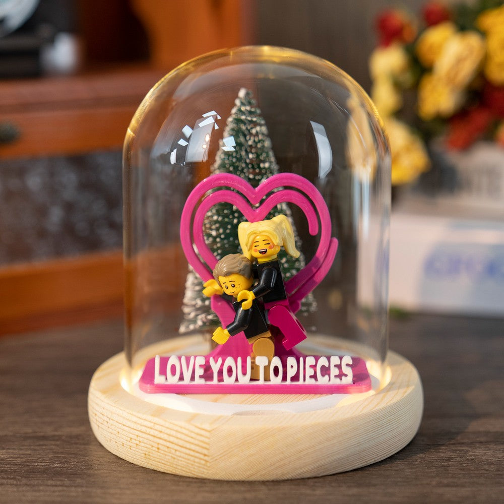 Personalized Couple Mini Figures with Names - Romantic Gift for Him & Her