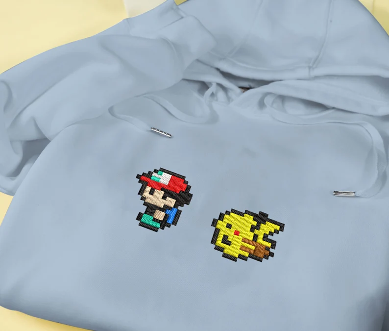 Anime Bit Style Embroidered Hoodie Ash Anime Embroidered Crewneck Sweatshirt Gifts For Christmas Birthday Holiday, Personal Anime Gift Hoodie,Christmas Gift For Anime Lovers.Perfect Gift For Anime Lovers.