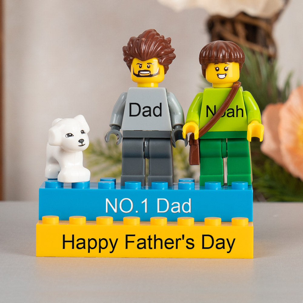 Personalised Minifigures With Kids Name For Dad Father's Day Gift
