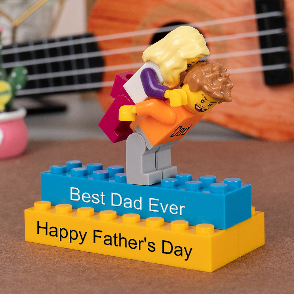Personalised Minifigures With Kids Name For Dad Father's Day Gift