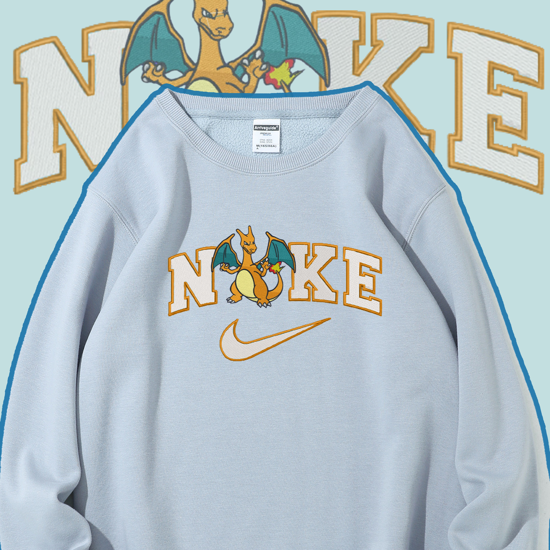 Anime Nike Embroidered  Custom T-Shirt,Crewneck Sweatshirt,Hoodie.Perfect Gift For Anime Lovers.