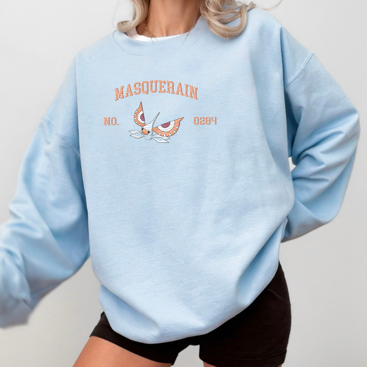 Masquerain Adorable Anime-Themed Embroidered T-Shirt,Crewneck,Hoodie-Trendy Versatile and a Thoughtful Gift for Friends