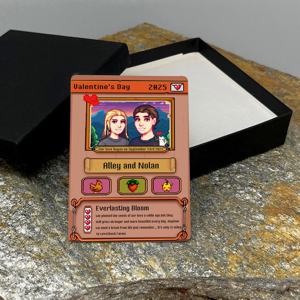 Personalized Valentine's Day Metal Card for Your Love