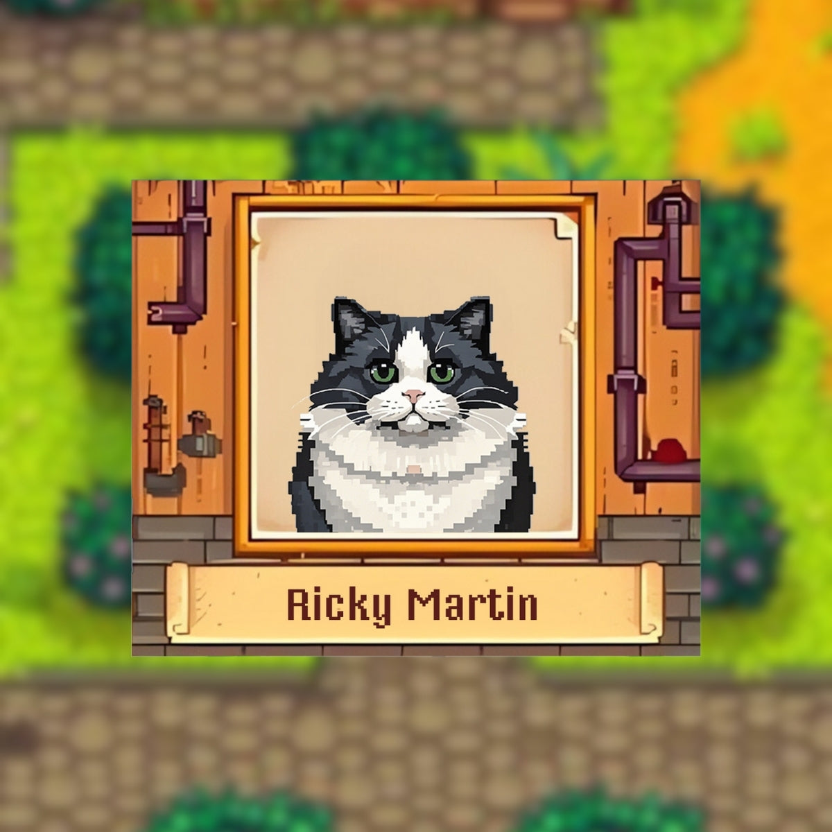 Holiday Hand-Painted Pixel Art Keepsake for Furry Friends