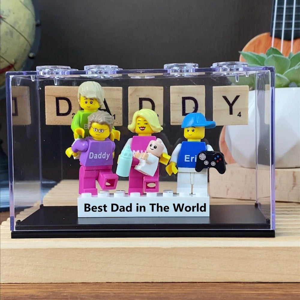 Personalised Minifigures With Kids Name For Dad Father's Day Gift