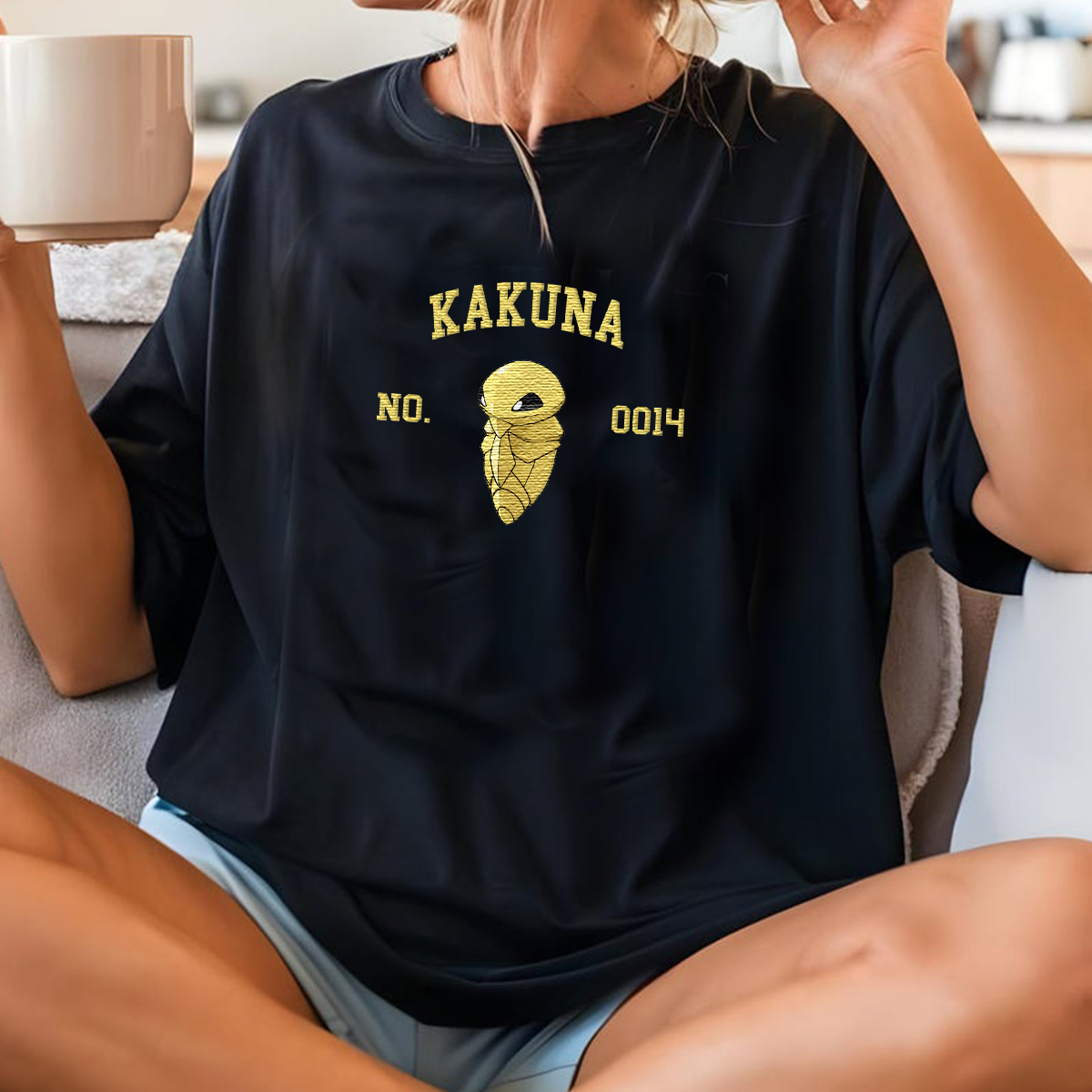 Kakuna Adorable Anime-Themed Embroidered T-Shirt,Crewneck,Hoodie-Trendy Versatile and a Thoughtful Gift for Friends