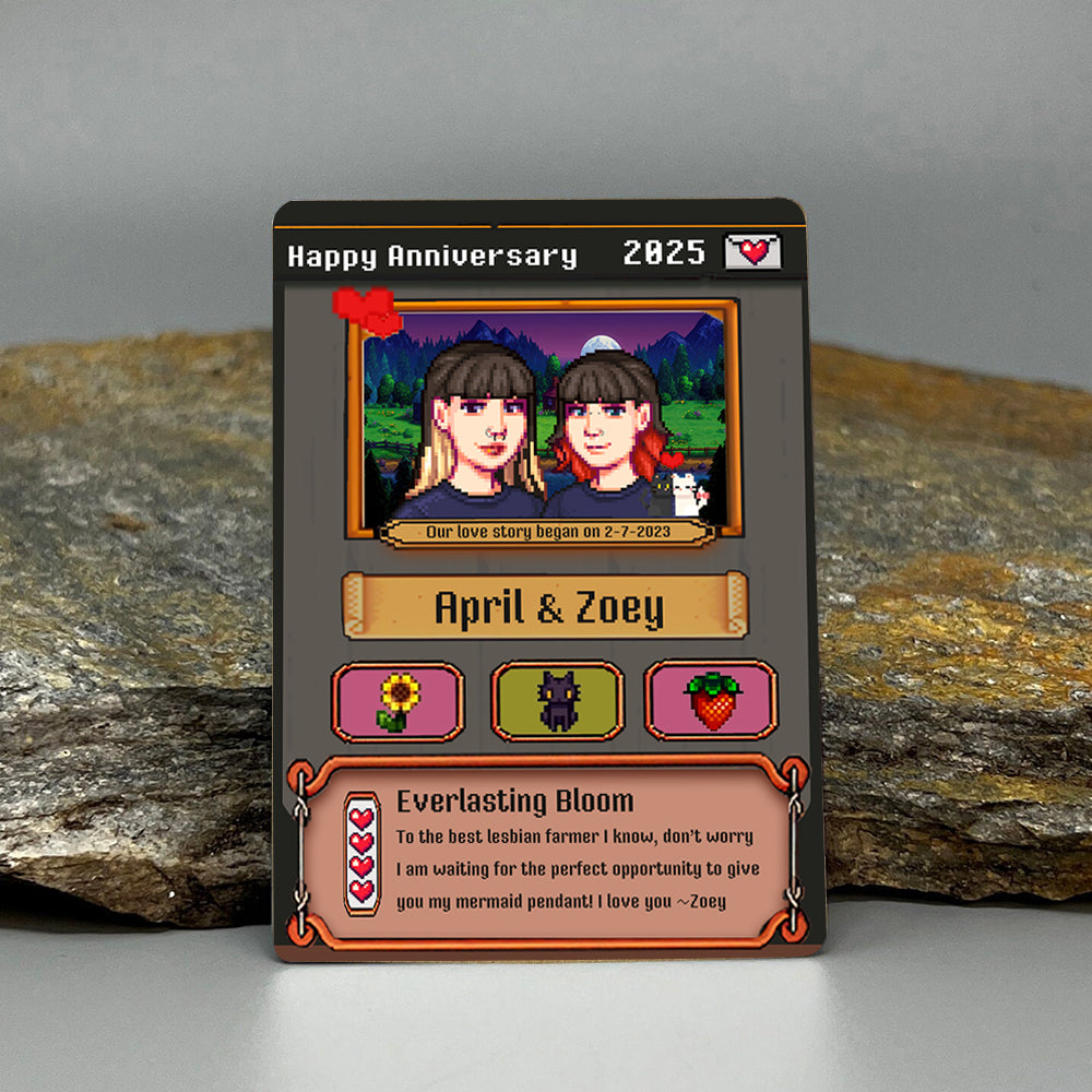 Stardew Valley Metal Card Personalized for Your Valentine