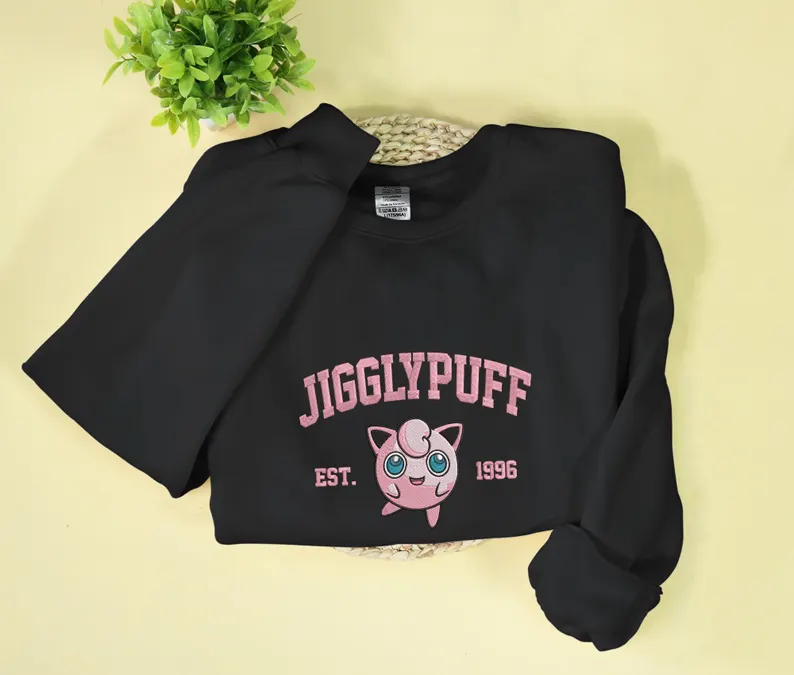 Embroidery Anime Character Crewneck Sweatshirt, Personal Anime Gift Hoodie, 90s Monster Stitched Shirt, Personal Anime Gift Hoodie,Christmas Gift For Anime Lovers.Perfect Gift For Anime Lovers.