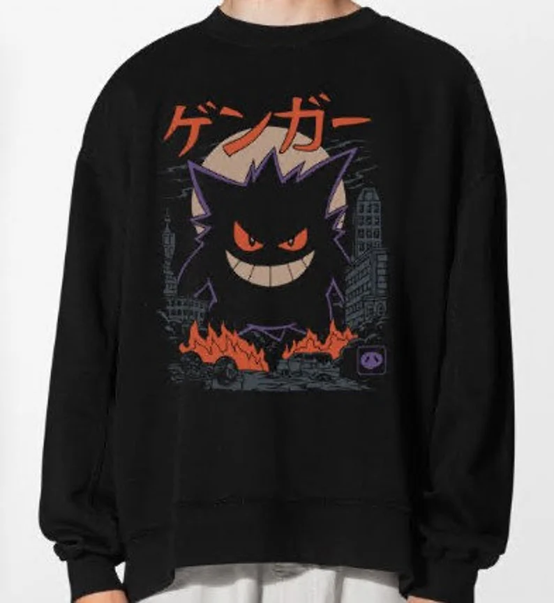 Crewneck Sweatshirt, Cartoon Anime Characters Hoodie, Christmas Tree Crewneck Sweatshirt,Christmas Gift For Anime Lovers.Perfect Gift For Anime Lovers.
