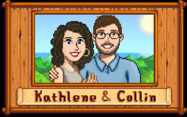 Individuelles Stardew Valley Pärchenporträt | Niedliches 8-Bit-Pixelporträt | Personalisiertes Pixelporträt | Digitales Valentinstagsgeschenk | Handgefertigt