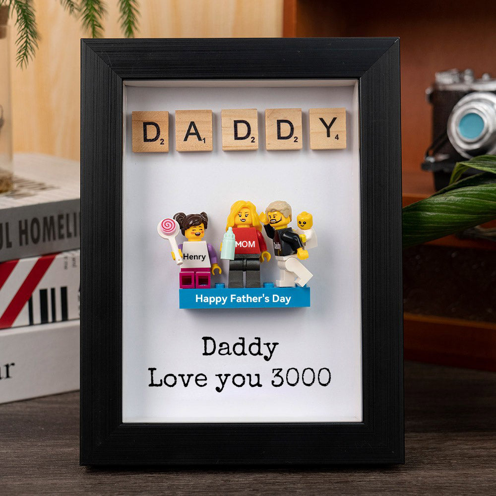 Personalised Minifigures With Kids Name For Dad Father's Day Gift
