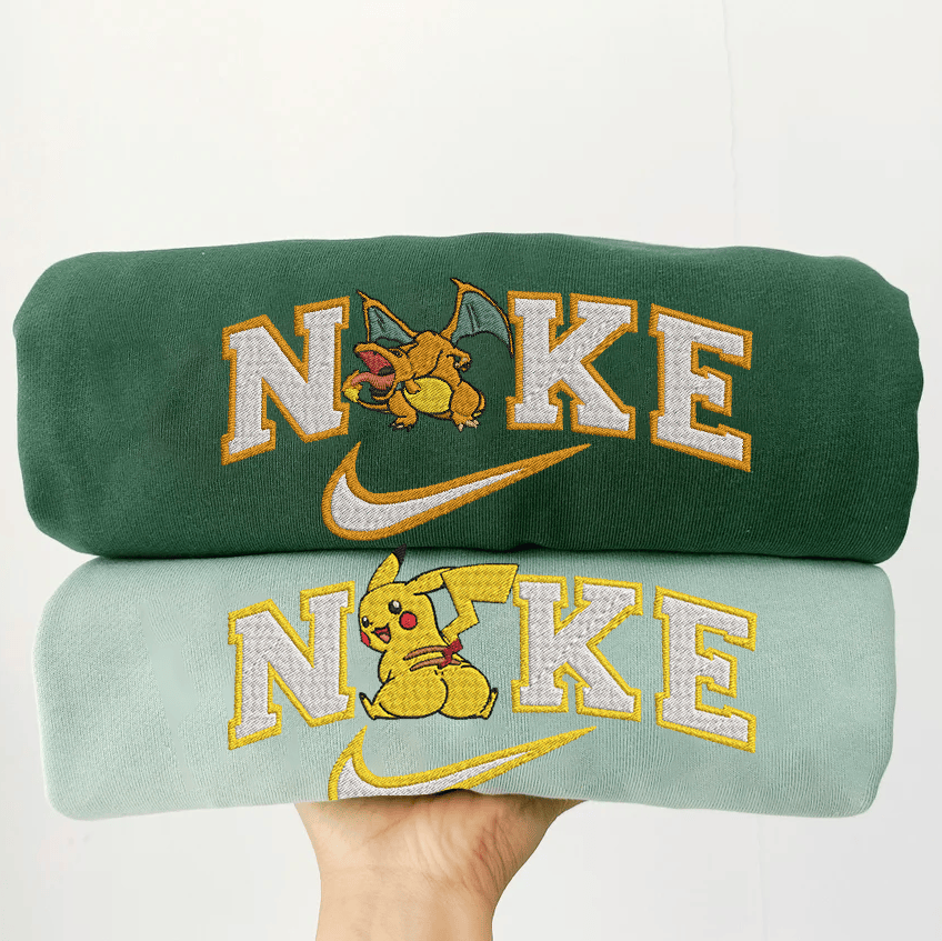 Personalized Anime Nike Embroidered Custom T-Shirt,Crewneck Sweatshirt,Hoodie.Perfect Gift For Anime Lovers.