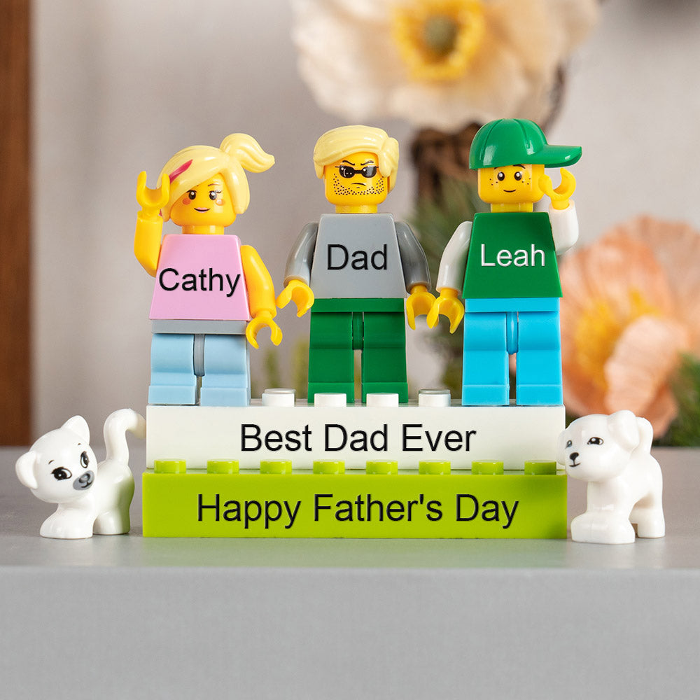 Personalised Minifigures With Kids Name For Dad Father's Day Gift