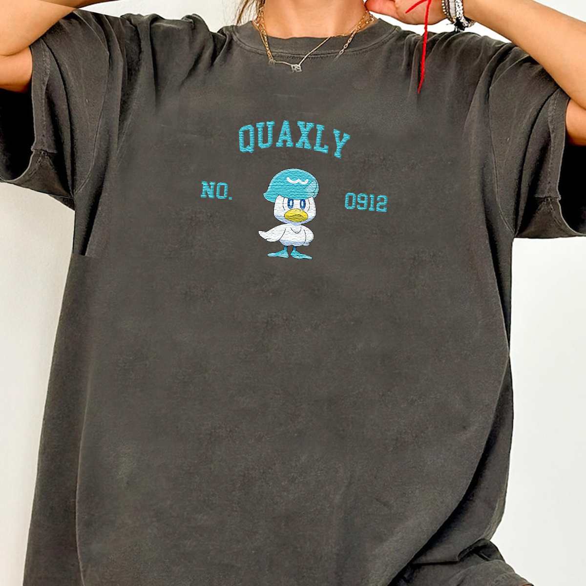 Quaxly Adorable Anime-Themed Embroidered T-Shirt,Crewneck,Hoodie-Trendy Versatile and a Thoughtful Gift for Friends