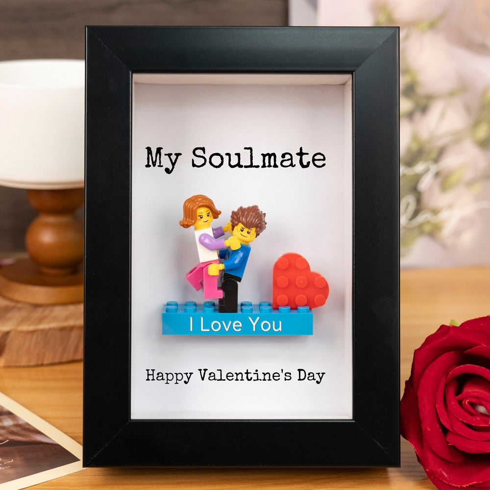Personalized Couple Mini Figures Frame - Custom Valentine's Day Gift for Him & Her