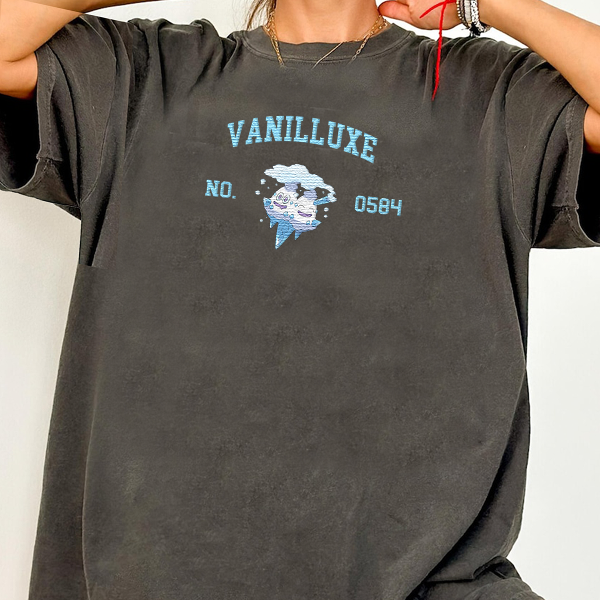 Vanilluxe Adorable Anime-Themed Embroidered T-Shirt,Crewneck,Hoodie-Trendy Versatile and a Thoughtful Gift for Friends