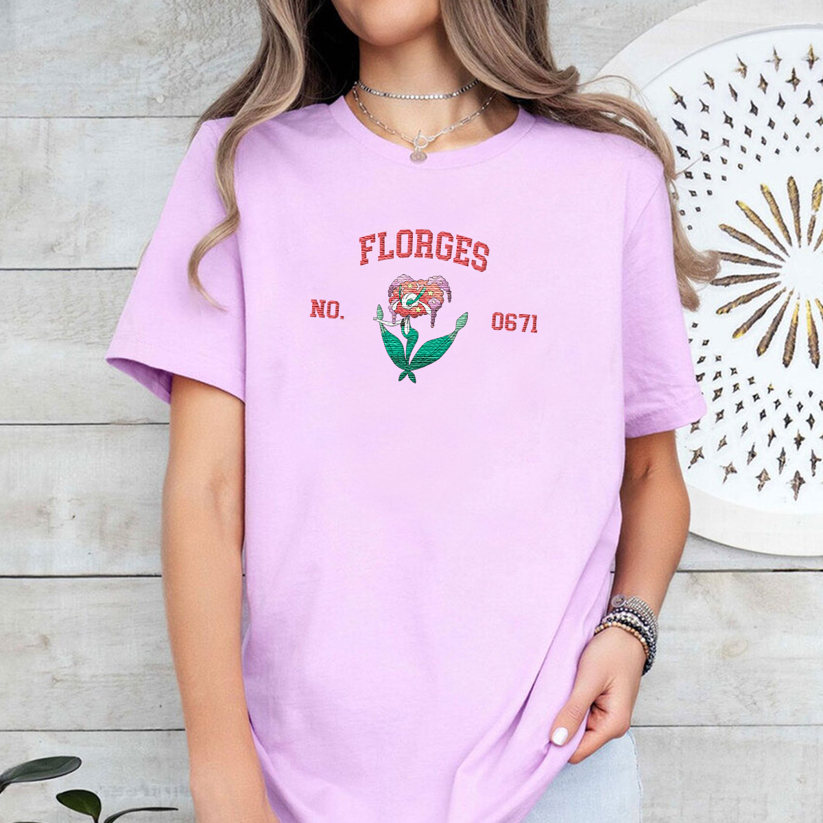 Florges Anime-Themed Embroidered T-Shirt,Crewneck,Hoodie-Trendy Versatile and a Thoughtful Gift for Friends