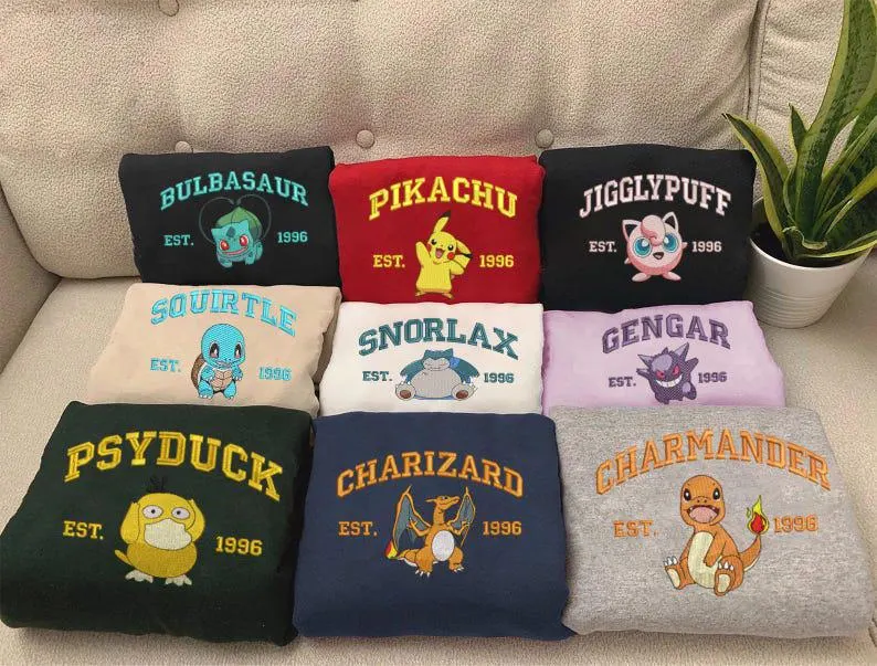 Anime Embroidered Crewneck Sweatshirt, Embroidery Anime Tshirt, Anime Shirt, Unisex Shirt, Personal Anime Gift Hoodie,Christmas Gift For Anime Lovers.Perfect Gift For Anime Lovers.