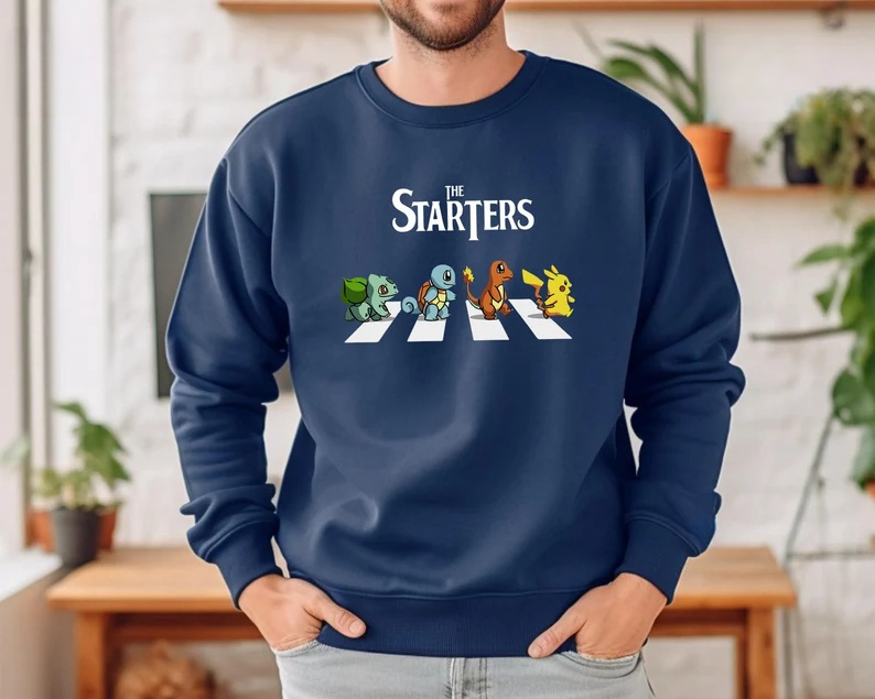 Trendy  Starters Crewneck Sweatshirt, Retro Cartoon Anime Crewneck Sweatshirt, Funny PKM Characters Hoodie,Anime Gifts,Christmas Gift For Anime Lovers.Perfect Gift For Anime Lovers.