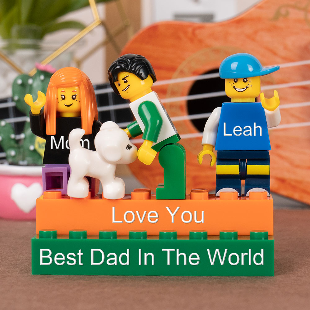 Personalised Minifigures With Kids Name For Dad Father's Day Gift