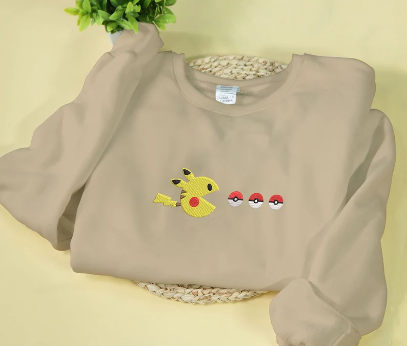 Anime Embroidery Character Crewneck Sweatshirt, Personal Anime Gift Hoodie, 90s Monster Stitched Shirt, Personal Anime Gift Hoodie,Christmas Gift For Anime Lovers.Perfect Gift For Anime Lovers.