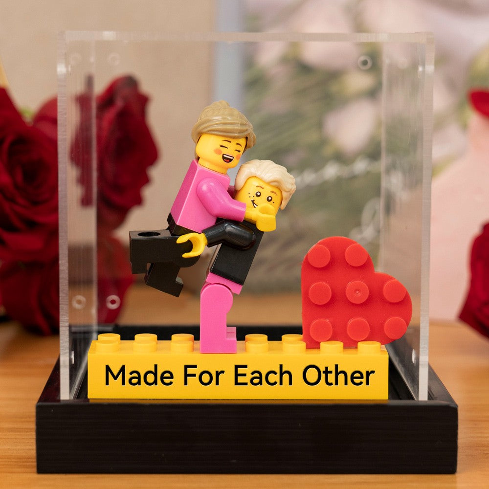 Valentine's Day Personalized Couple Figures - Custom Name Brick Display Gift