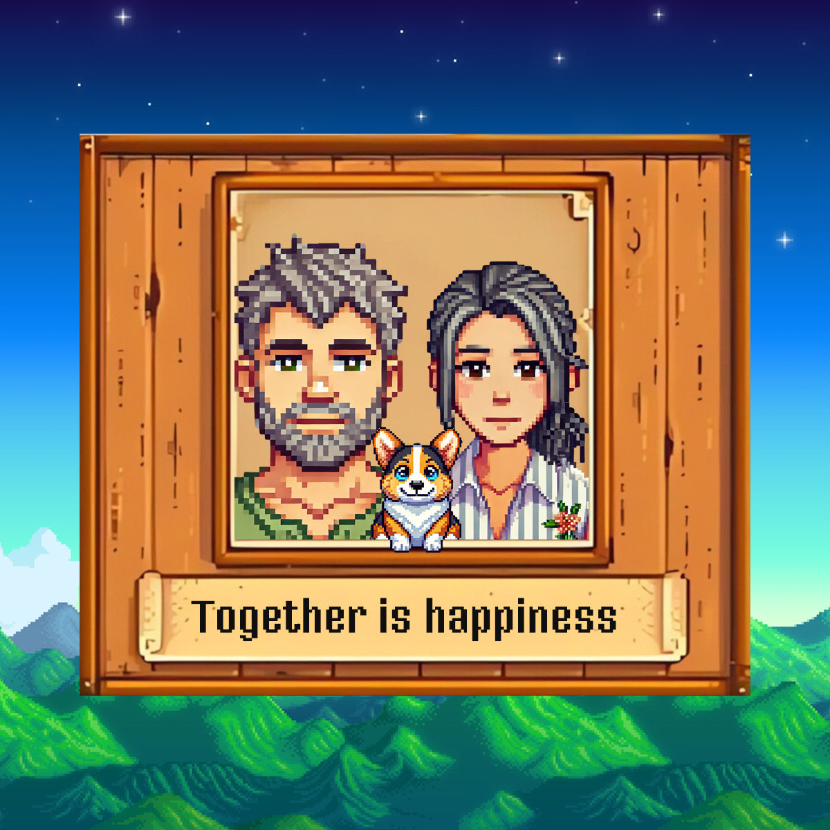 Ritratto personalizzato fatto a mano di Stardew Valley | Un regalo perfetto per la festa del papà