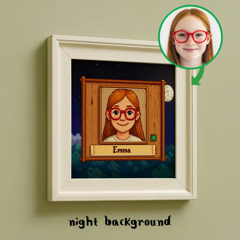 Stardew Valley Portrait from Photo | stardew valley wall art | Personalized Pixel Portrait | Valentine's Digital Gift | Handmade