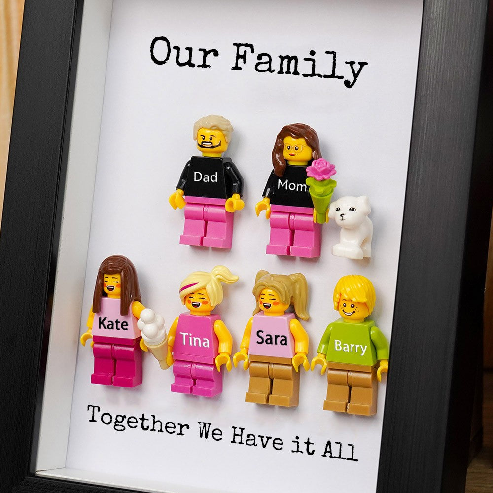 Personalized Couple Mini Figures Frame - Custom Valentine's Day Gift for Him & Her