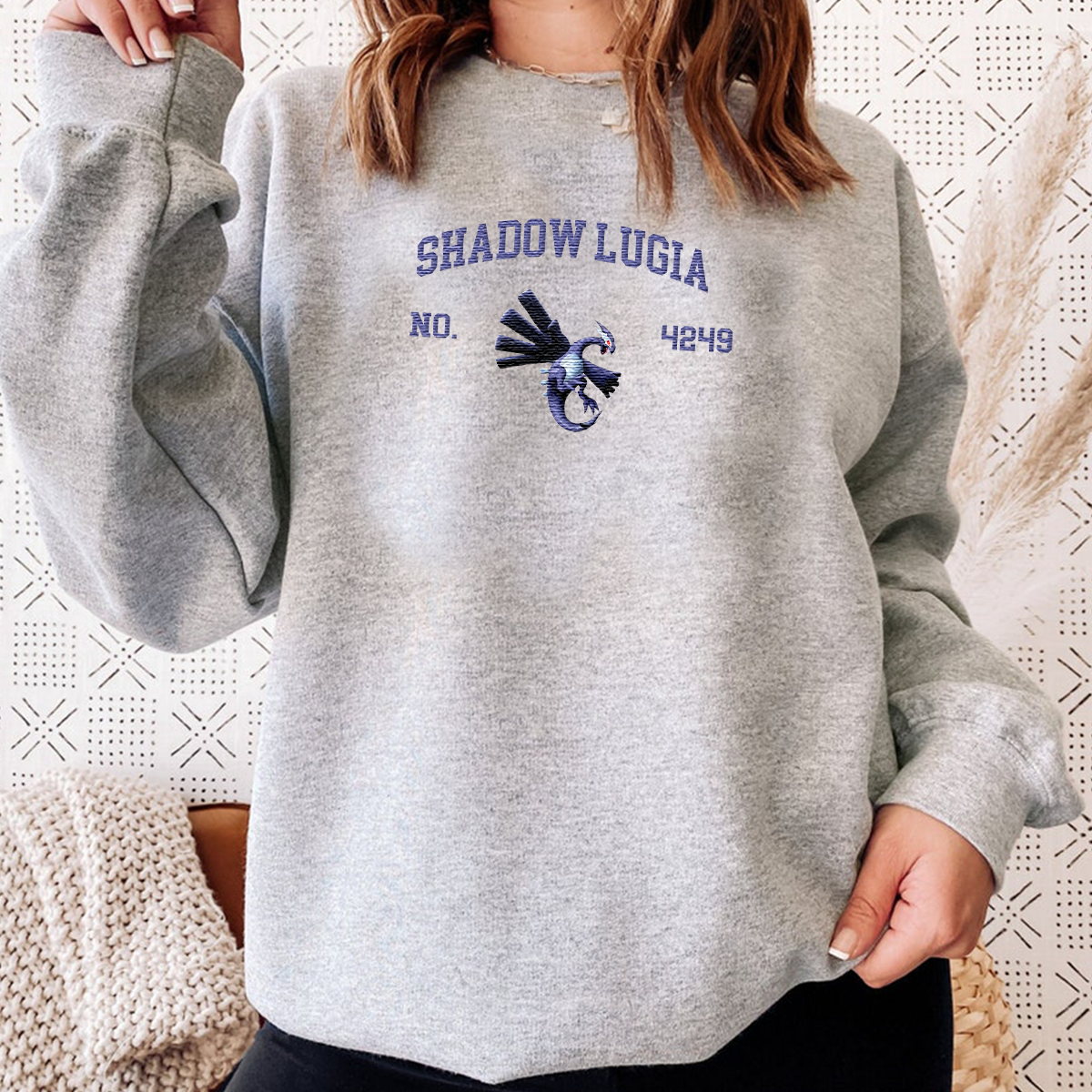 Shadow Lugia Adorable Anime-Themed Embroidered T-Shirt,Crewneck,Hoodie-Trendy Versatile and a Thoughtful Gift for Friends