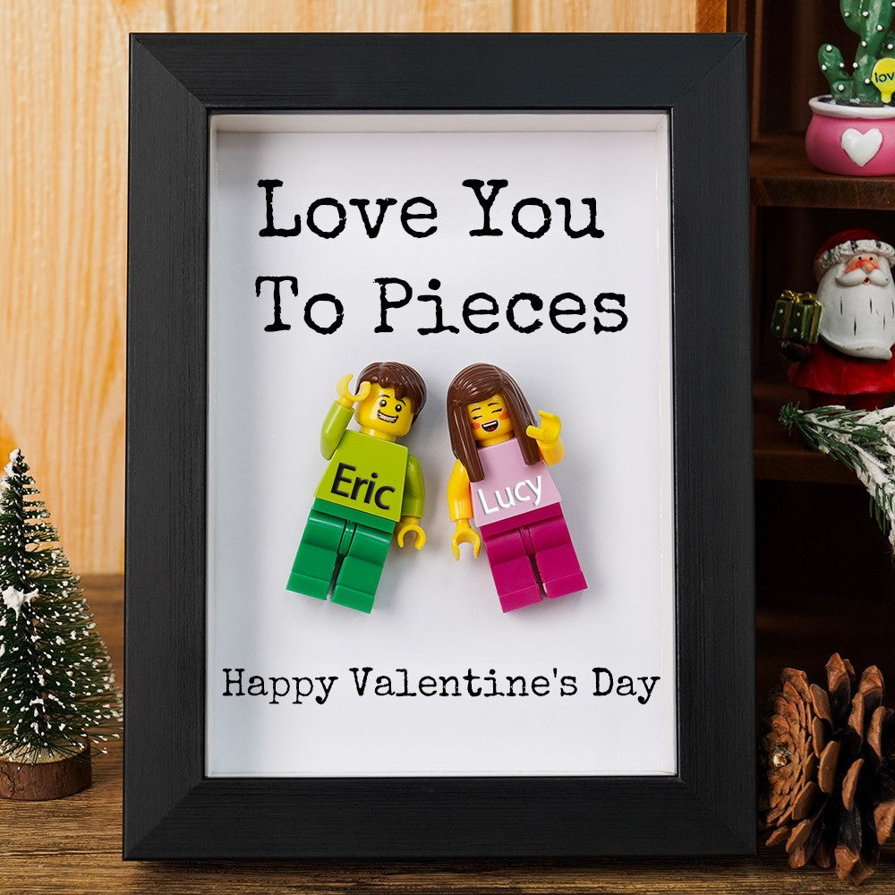 Personalized Couple Mini Figures Frame - Custom Valentine's Day Gift for Him & Her