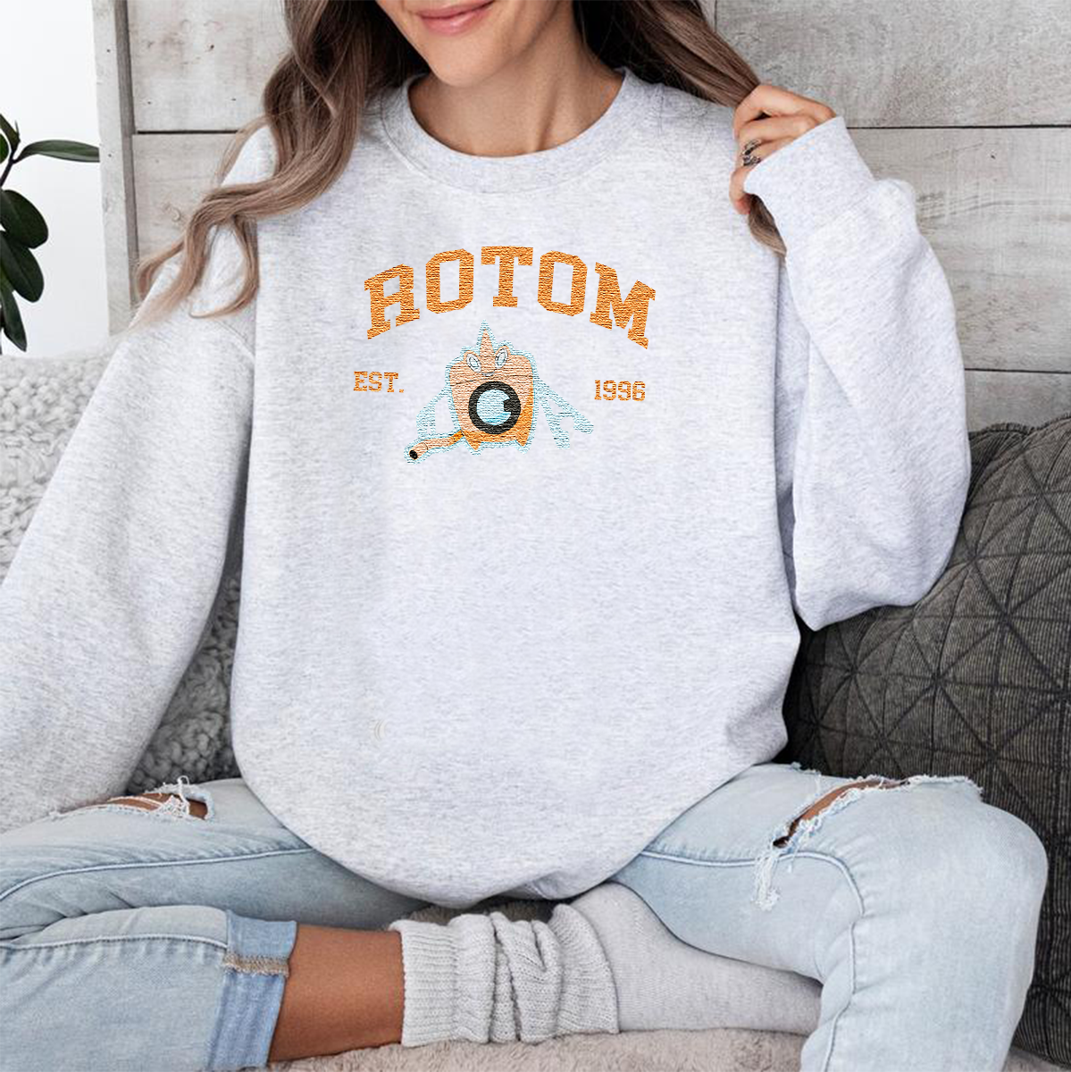 Anime Characters Embroidered Unisex Crewneck Sweatshirt,Hoodie For Gift,Personal Anime Gift Hoodie,Perfect Gift For Anime Lovers.