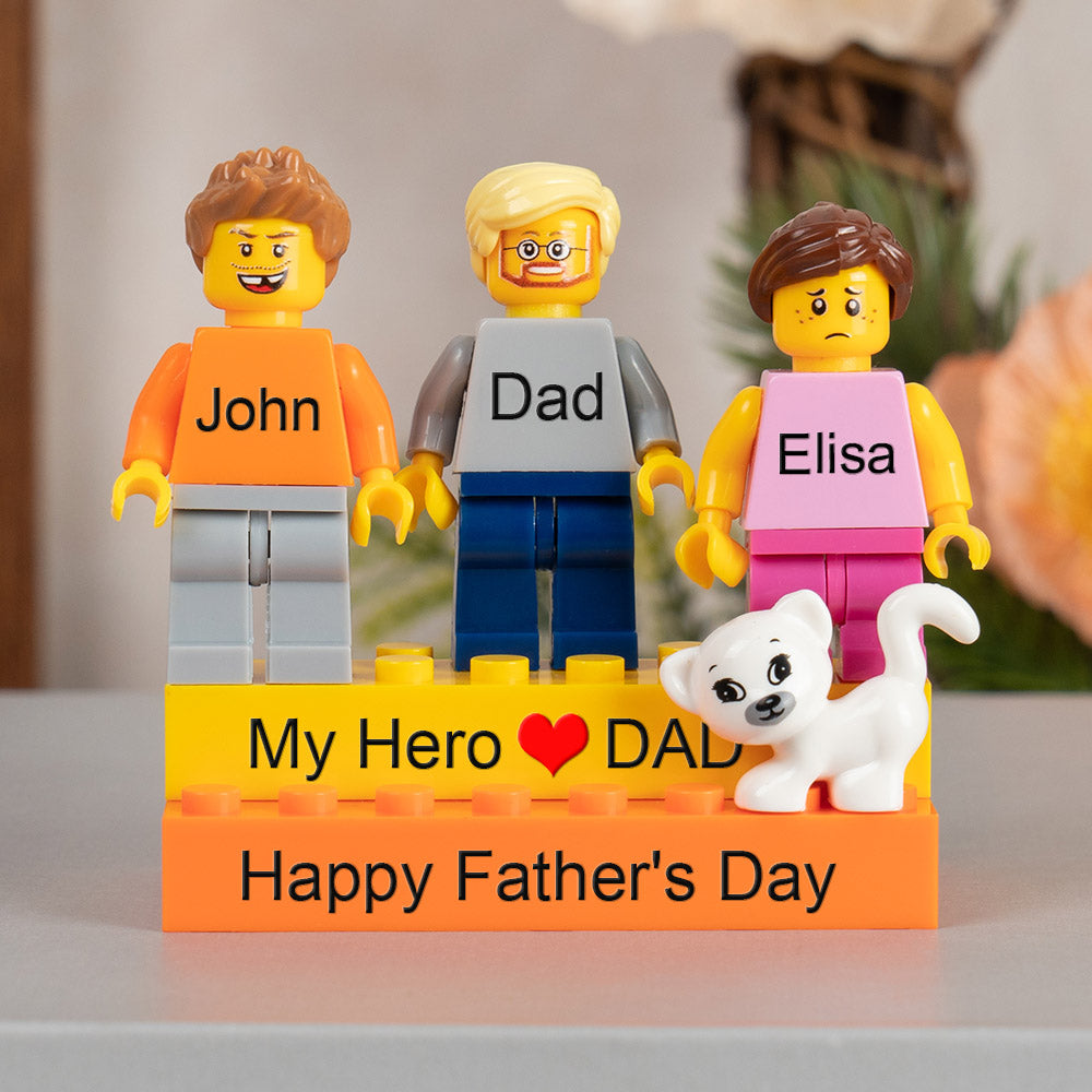 Personalised Minifigures With Kids Name For Dad Father's Day Gift