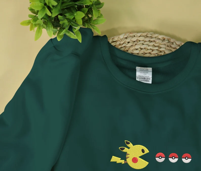 Anime Embroidery Character Crewneck Sweatshirt, Personal Anime Gift Hoodie, 90s Monster Stitched Shirt, Personal Anime Gift Hoodie,Christmas Gift For Anime Lovers.Perfect Gift For Anime Lovers.