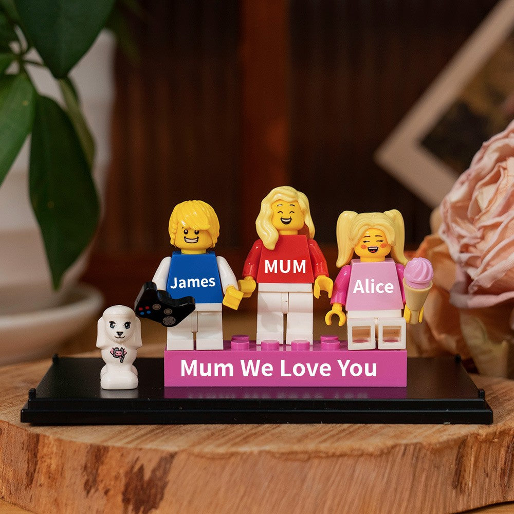 Personalised Minifigures With Kids Name For Mum Mother's Day Gift