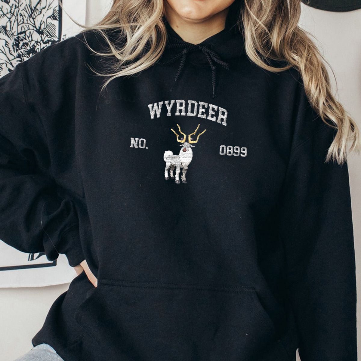 Wyrdeer Adorable Anime-Themed Embroidered T-Shirt,Crewneck,Hoodie-Trendy Versatile and a Thoughtful Gift for Friends
