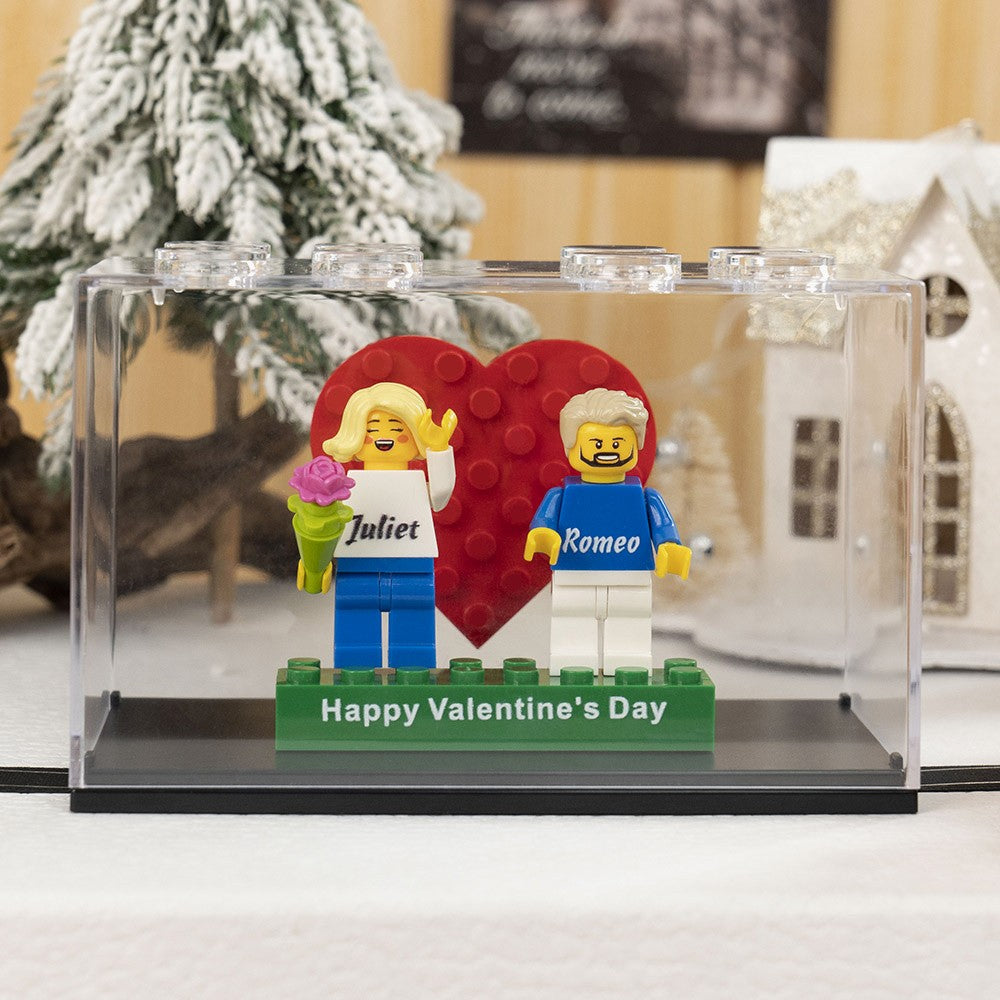 Valentine's Day Personalized Couple Figures - Custom Name Brick Display Gift