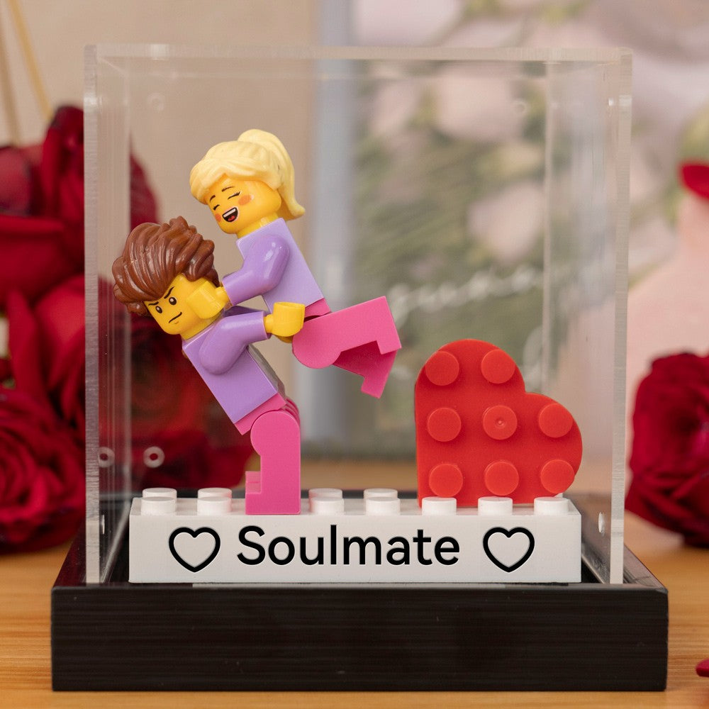 Valentine's Day Personalized Couple Figures - Custom Name Brick Display Gift