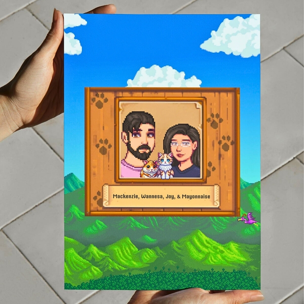 Hand-Painted Stardew Valley Pixel Art - Sharing Holiday Joy with Furry Friends