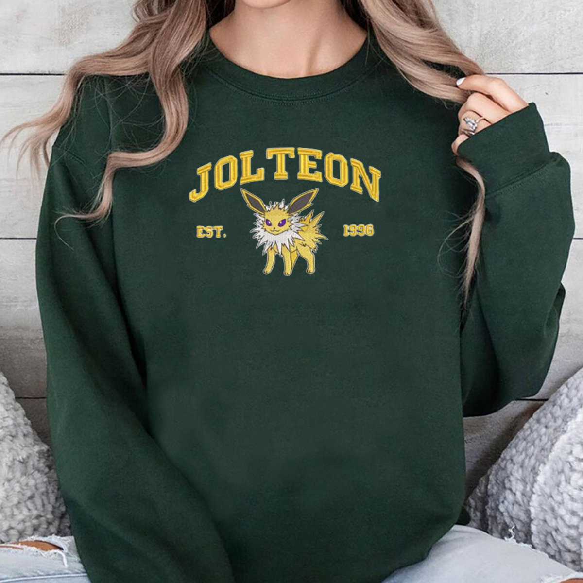 Est.1996 Anime Characters Embroidered Unisex Crewneck Sweatshirt,Hoodie For Gift,Personal Anime Gift Hoodie,Perfect Gift For Anime Lovers.