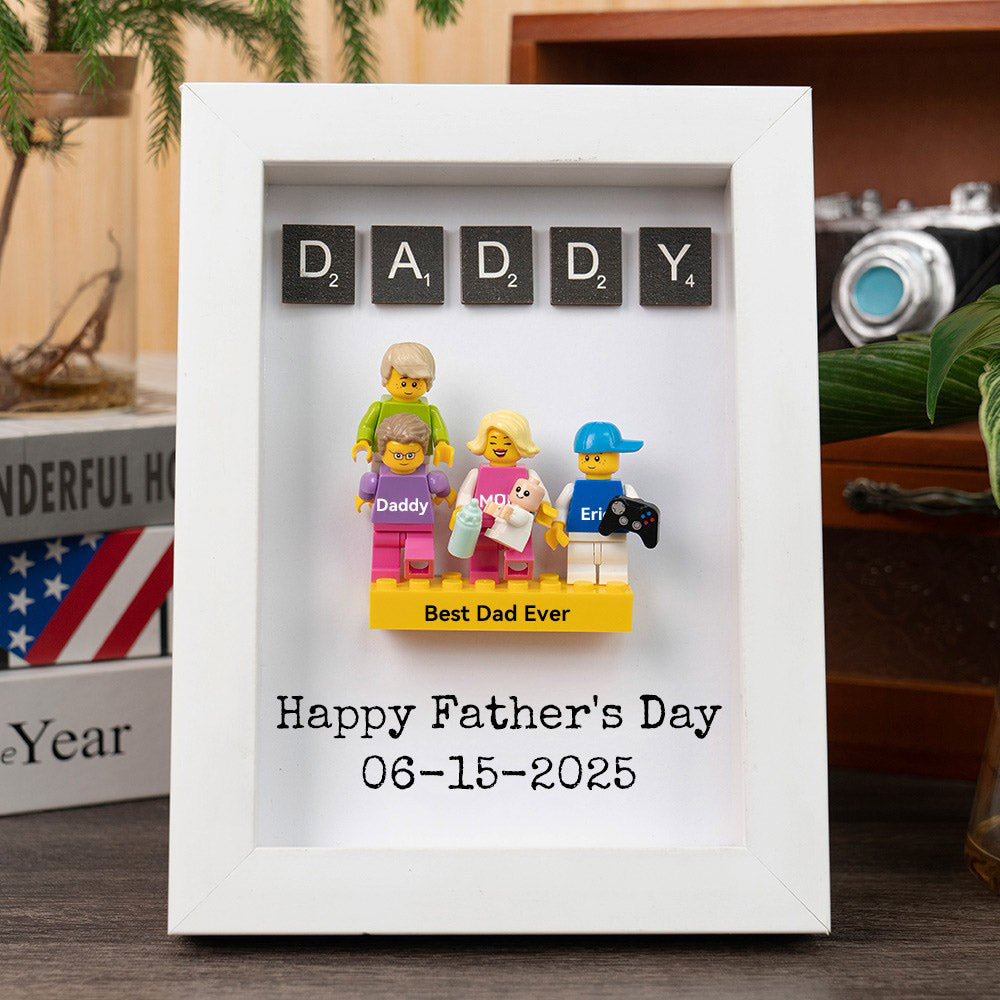 Personalised Minifigures With Kids Name For Dad Father's Day Gift