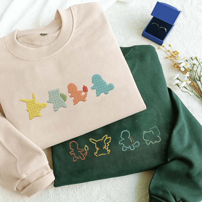 Anime Embroidered Crewneck Sweatshirt,Hoodie.Perfect Gift For Anime Lovers.