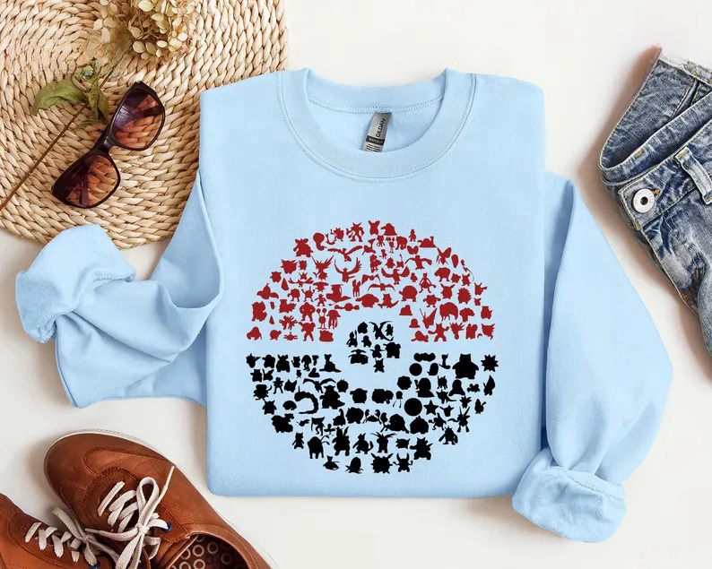 Anime Shirt, Character Crewneck Sweatshirt, Christmas Hoodie, Retro Game Sweater, Men's Japanese Streetwear, Anime Gifts,Christmas Gift For Anime Lovers.Perfect Gift For Anime Lovers.