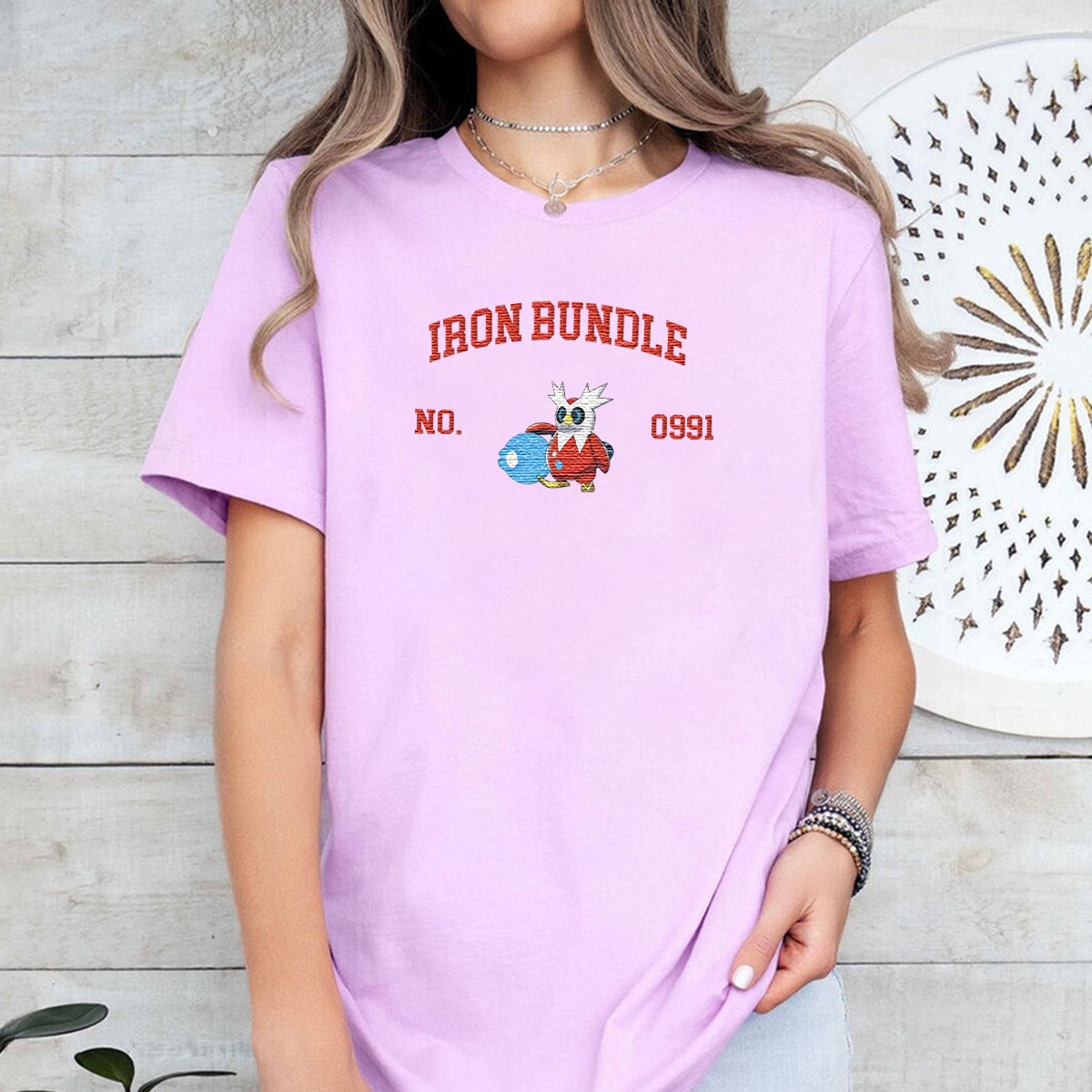 Iron Bundle Anime-Themed Embroidered T-Shirt,Crewneck,Hoodie-Trendy Versatile and a Thoughtful Gift for Friends
