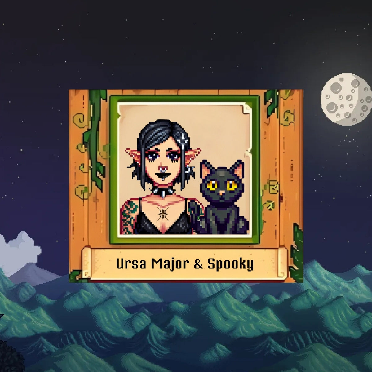 Hand-Painted Stardew Valley Pixel Art - Sharing Holiday Joy with Furry Friends