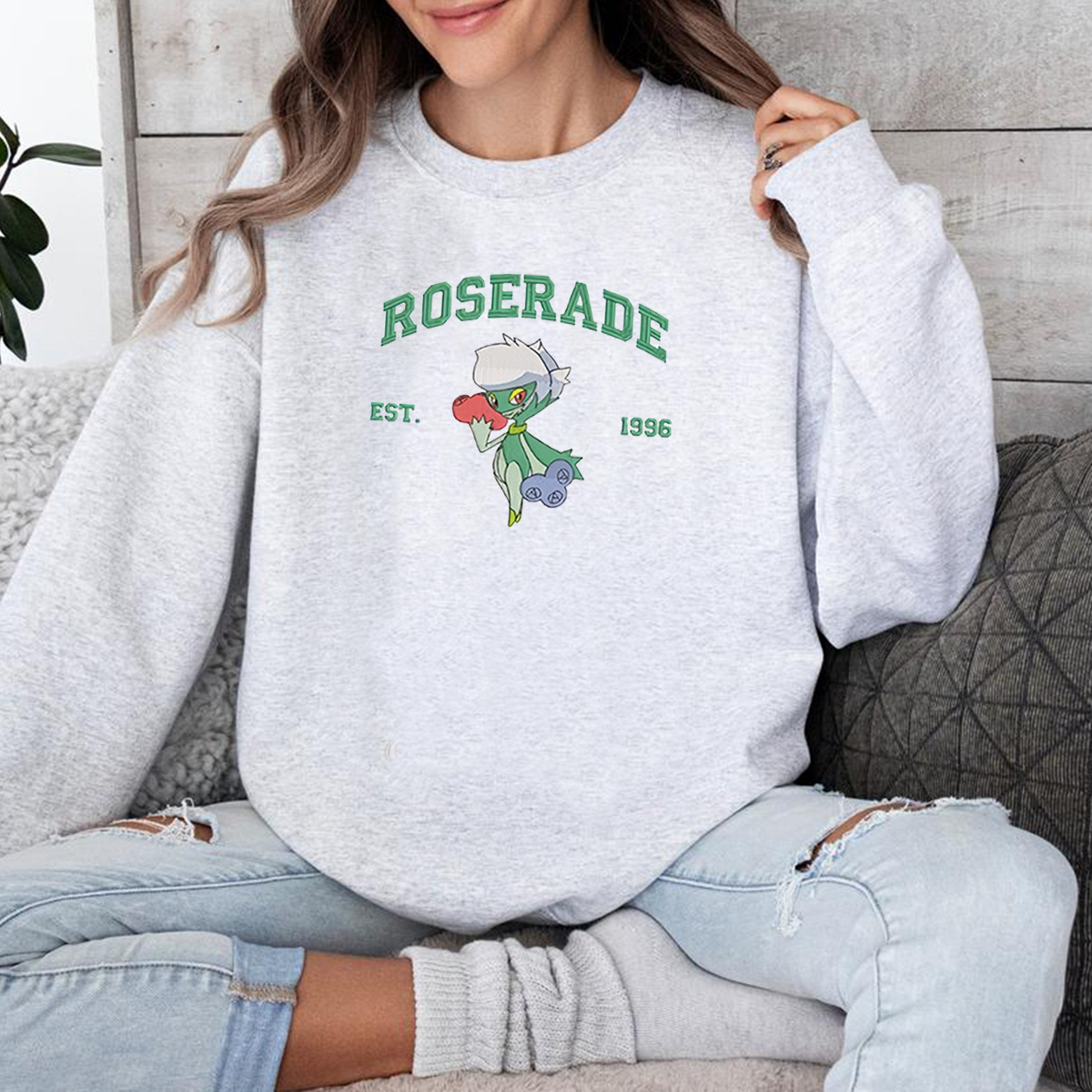 Anime Characters Embroidered Crewneck Sweatshirt,Hoodie For Gift,Personal Anime Gift Hoodie,Perfect Gift For Anime Lovers.